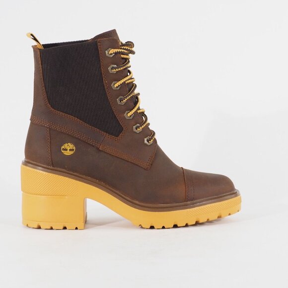 Timberland Shoes - Timberland Women's Brown Black Blossom A21ZA Leather Block Heel Anke Bootie 10